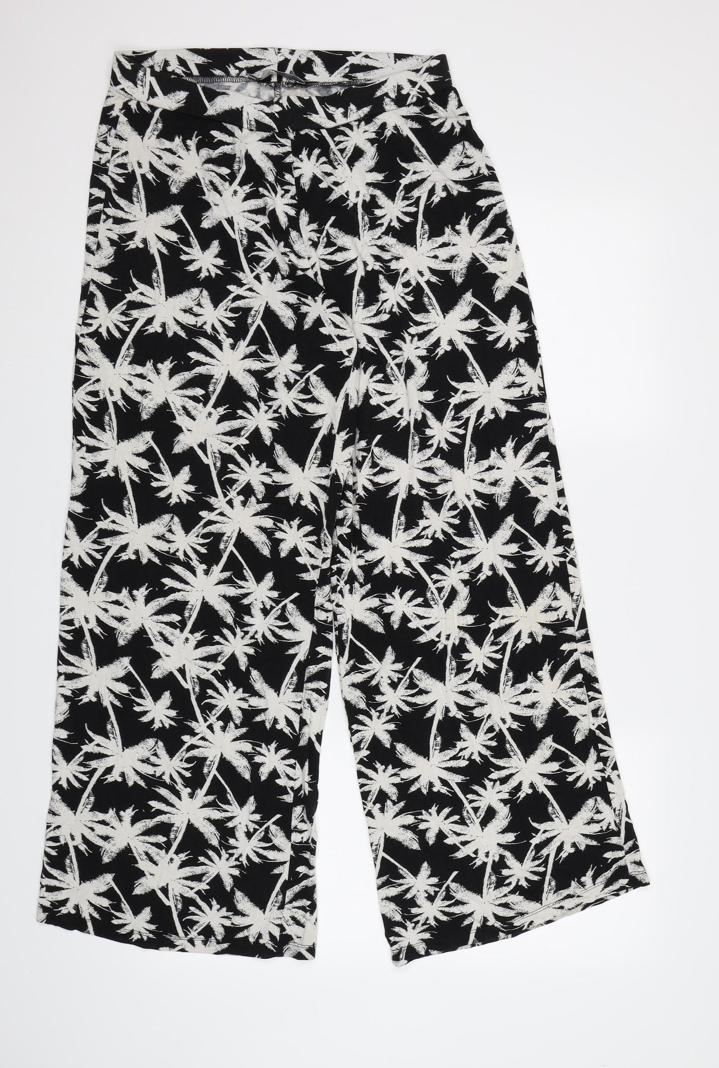 George Womens Black Floral  Trousers  Size 12 L28 in