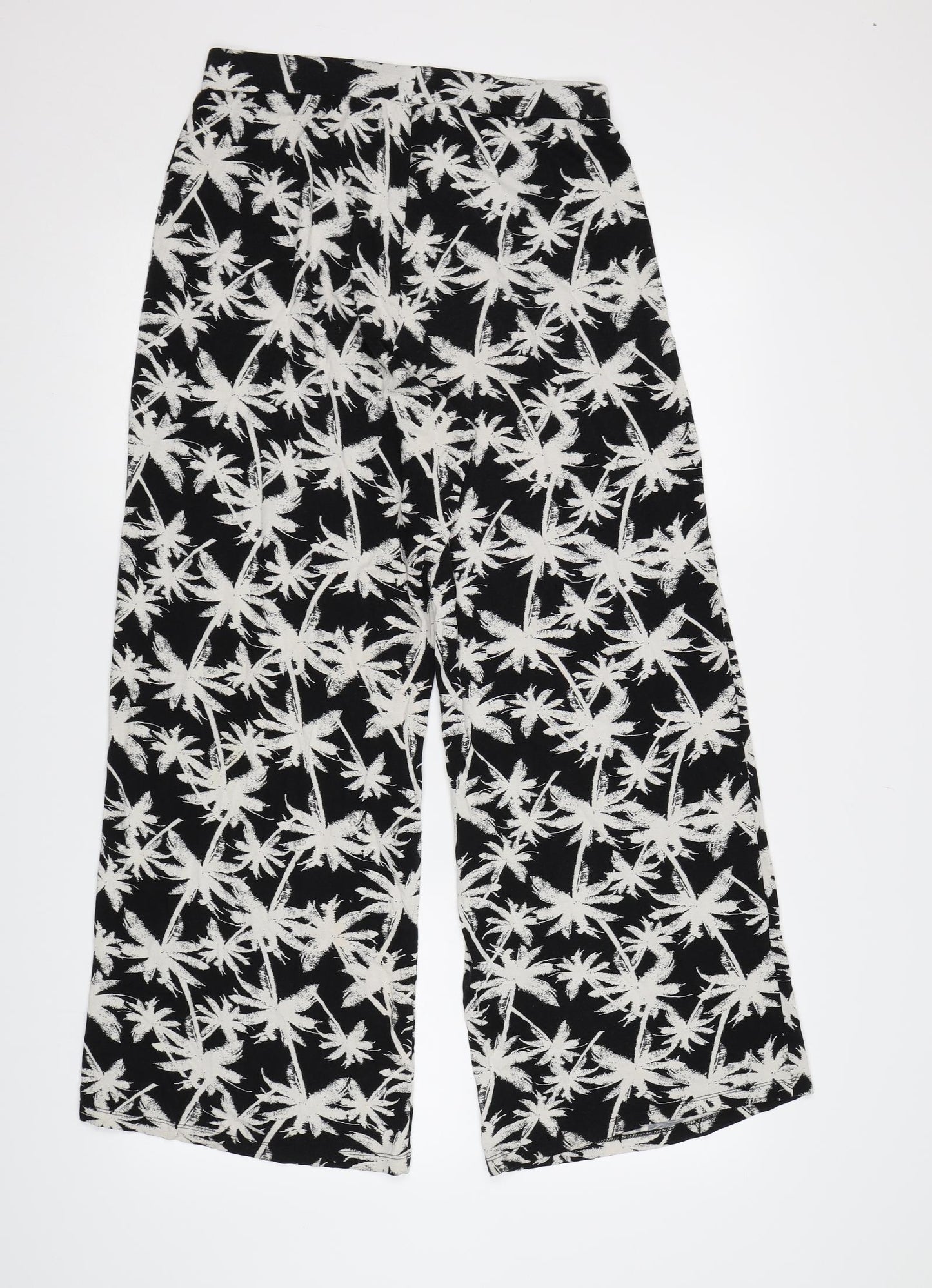 George Womens Black Floral  Trousers  Size 12 L28 in