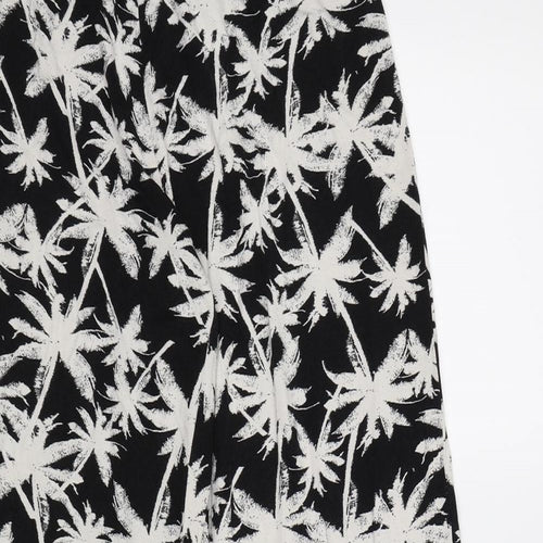 George Womens Black Floral  Trousers  Size 12 L28 in
