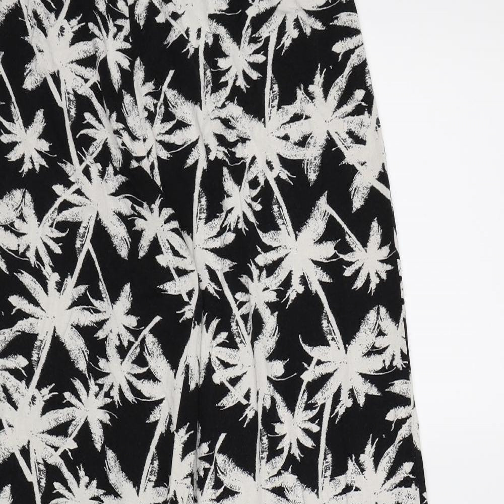 George Womens Black Floral  Trousers  Size 12 L28 in