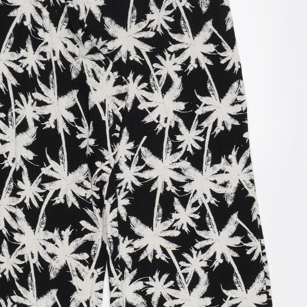 George Womens Black Floral  Trousers  Size 12 L28 in