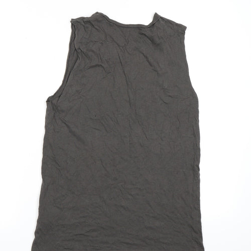 New Look Womens Grey   Basic Tank Size 10  - The Rolling Stones