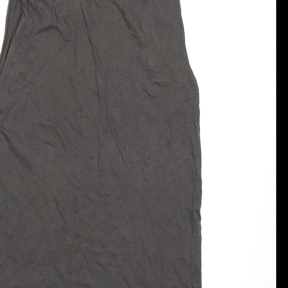 New Look Womens Grey   Basic Tank Size 10  - The Rolling Stones