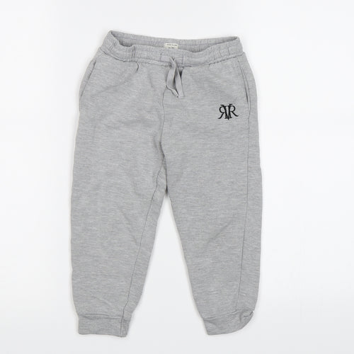 River Island Boys Grey  Jersey Jogger Trousers Size 3-4 Years