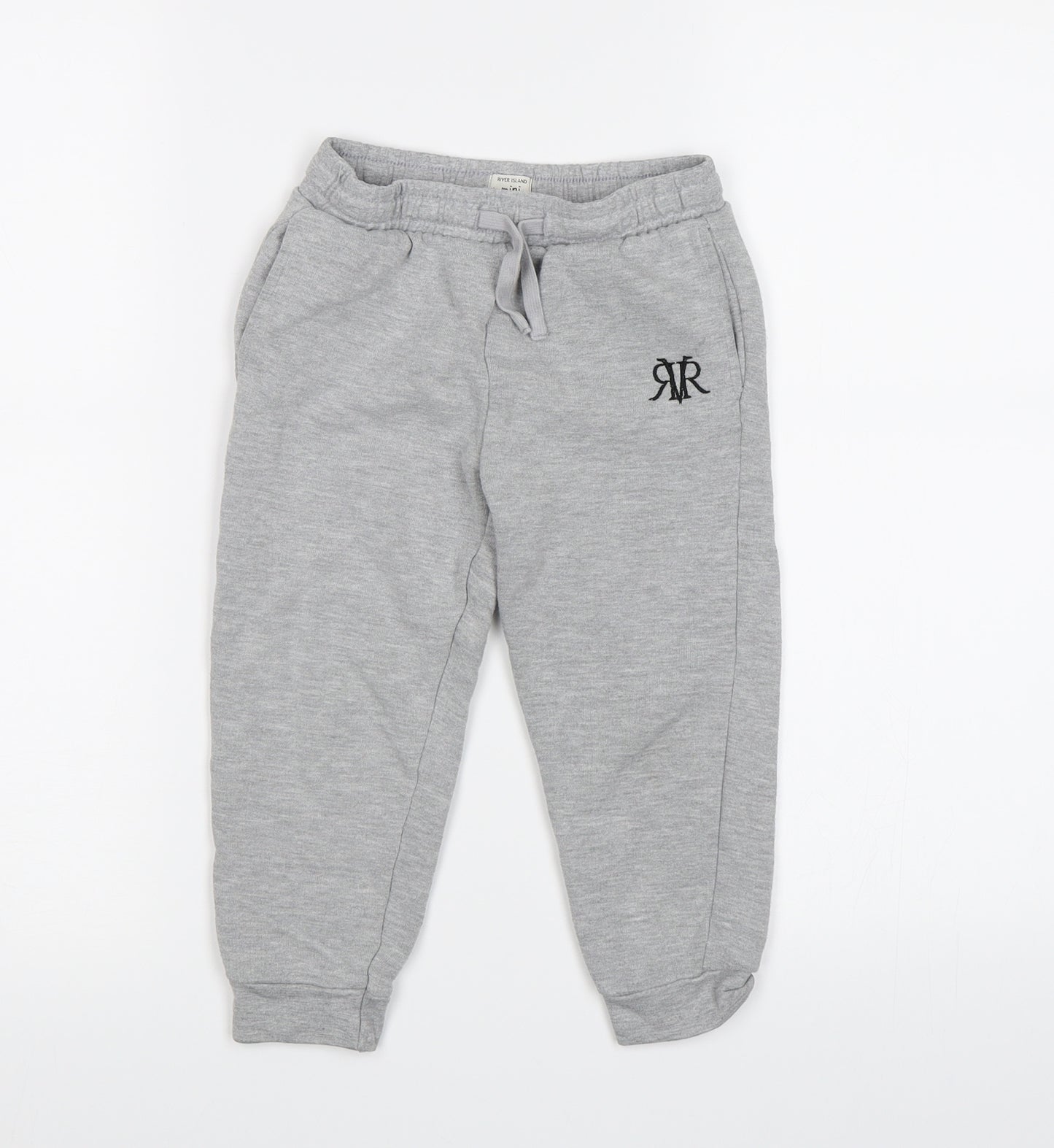 River Island Boys Grey  Jersey Jogger Trousers Size 3-4 Years