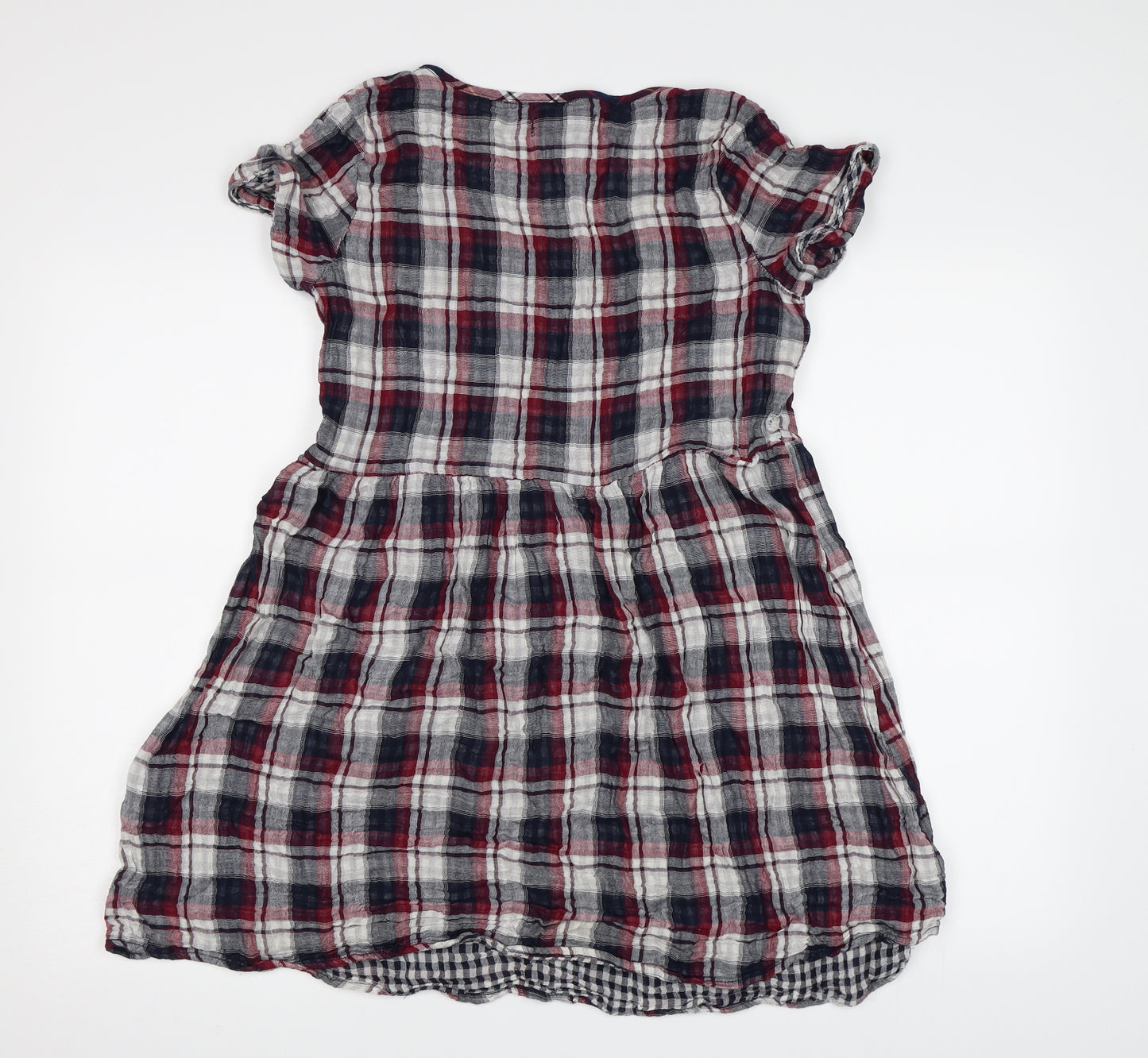 Bellfield Womens Blue Check  T-Shirt Dress  Size 12