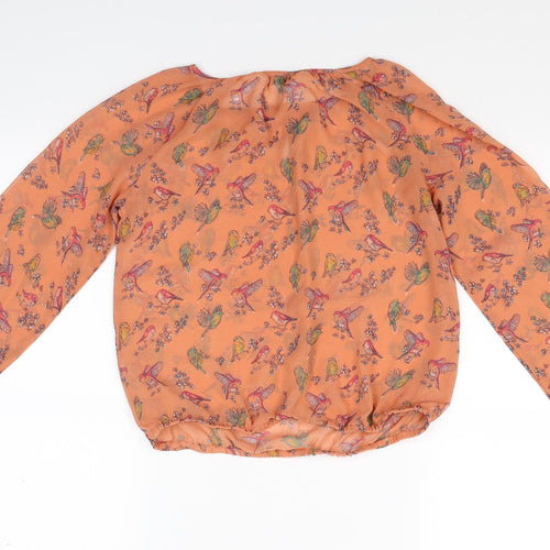 New Look Womens Orange Floral  Basic Blouse Size 12