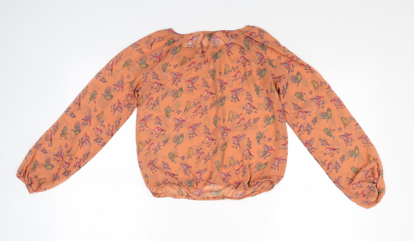New Look Womens Orange Floral  Basic Blouse Size 12