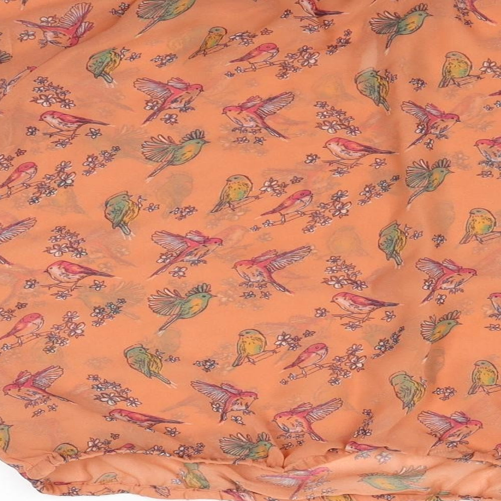 New Look Womens Orange Floral  Basic Blouse Size 12