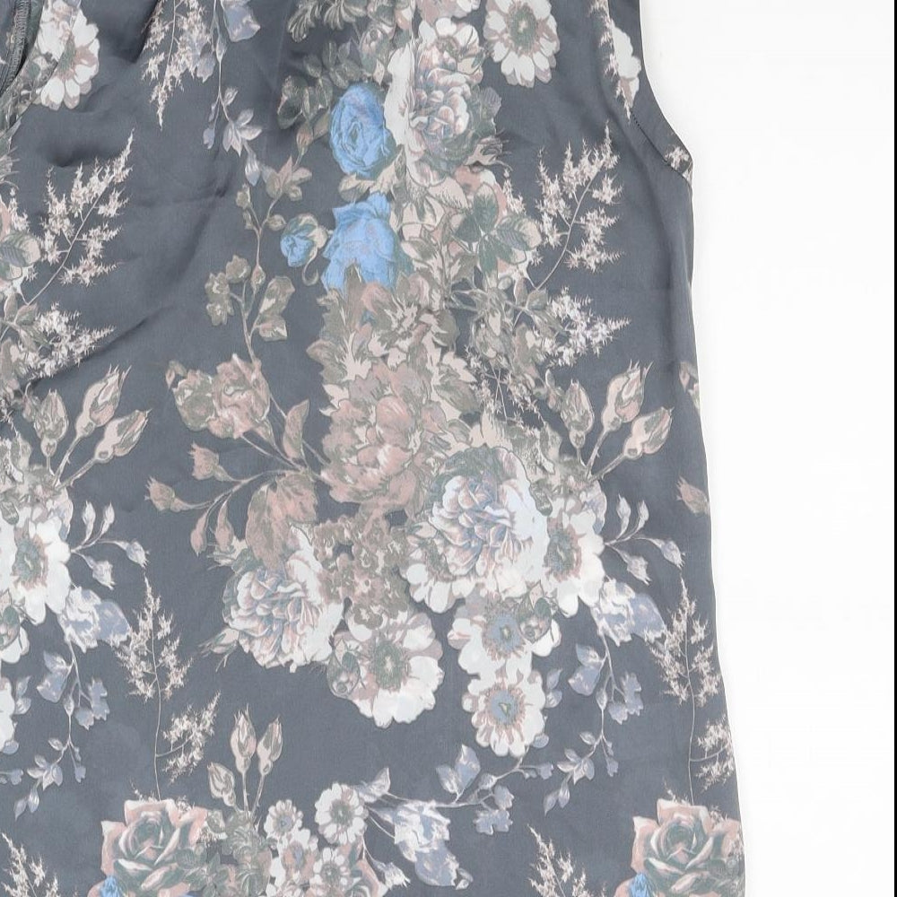 NEXT Womens Grey Floral  Basic Blouse Size 10