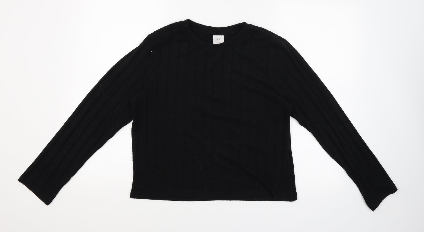 H&M Womens Black  Knit Pullover Jumper Size M