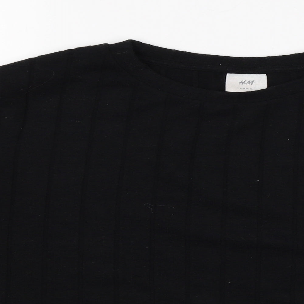 H&M Womens Black  Knit Pullover Jumper Size M