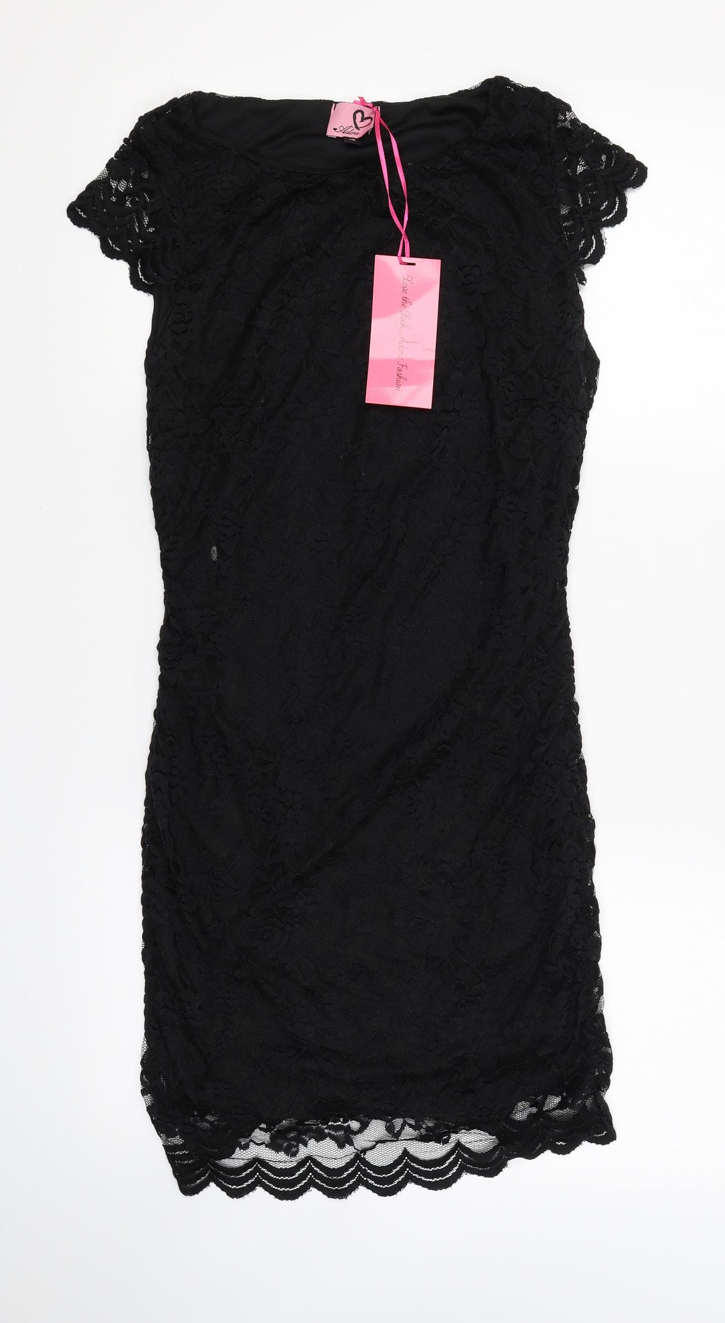 Adore Womens Black  Lace Mini  Size 10