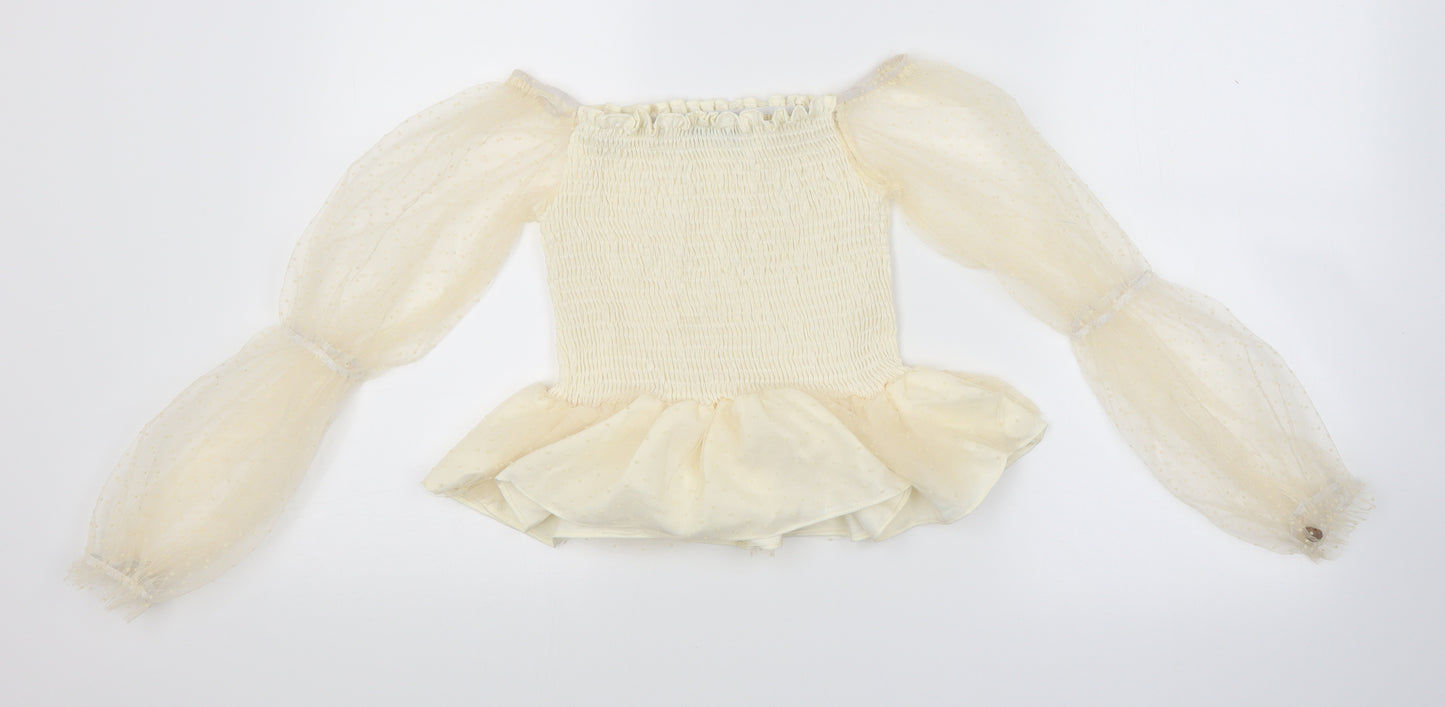 SheIn Womens Ivory   Basic Blouse Size 4