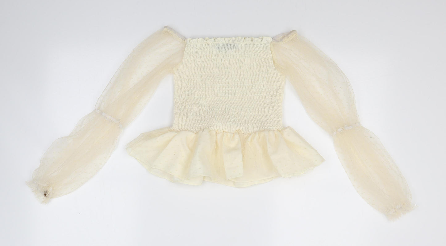 SheIn Womens Ivory   Basic Blouse Size 4