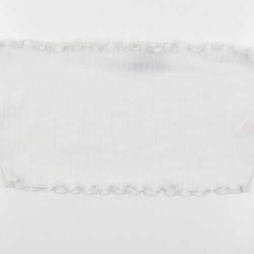 PRETTYLITTLETHING Womens White   Cropped Blouse Size 14