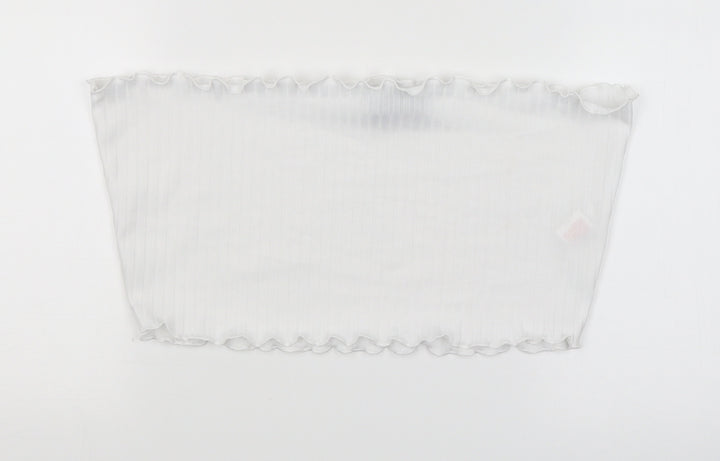 PRETTYLITTLETHING Womens White   Cropped Blouse Size 14