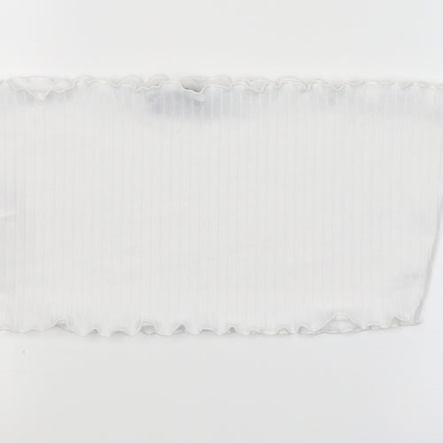 PRETTYLITTLETHING Womens White   Cropped Blouse Size 14