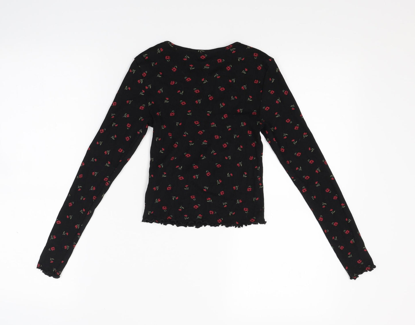 New Look Girls Black Floral  Pullover Jumper Size 10-11 Years