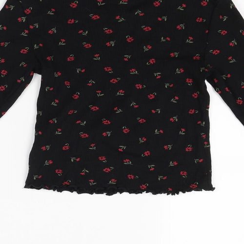 New Look Girls Black Floral  Pullover Jumper Size 10-11 Years