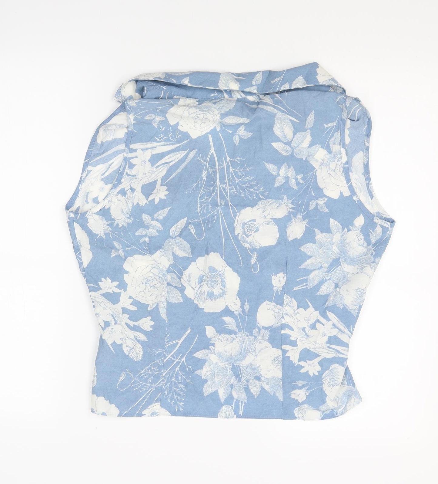 NEXT Womens Blue Floral  Basic Blouse Size 14