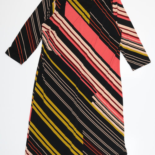NEXT Womens Pink Striped  A-Line  Size 12  - stretch fabric