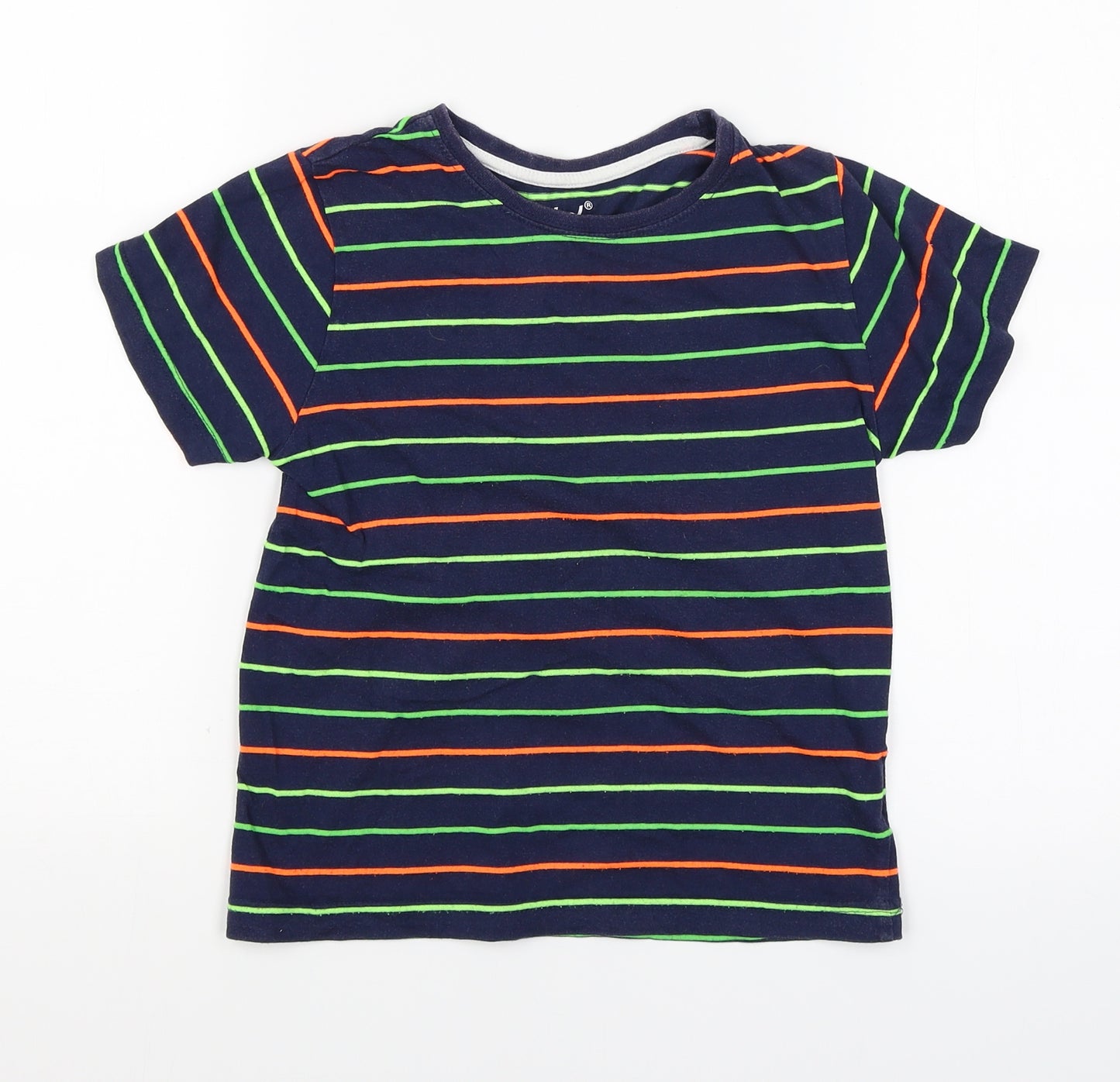 Primark Boys Blue Striped  Basic T-Shirt Size 6-7 Years