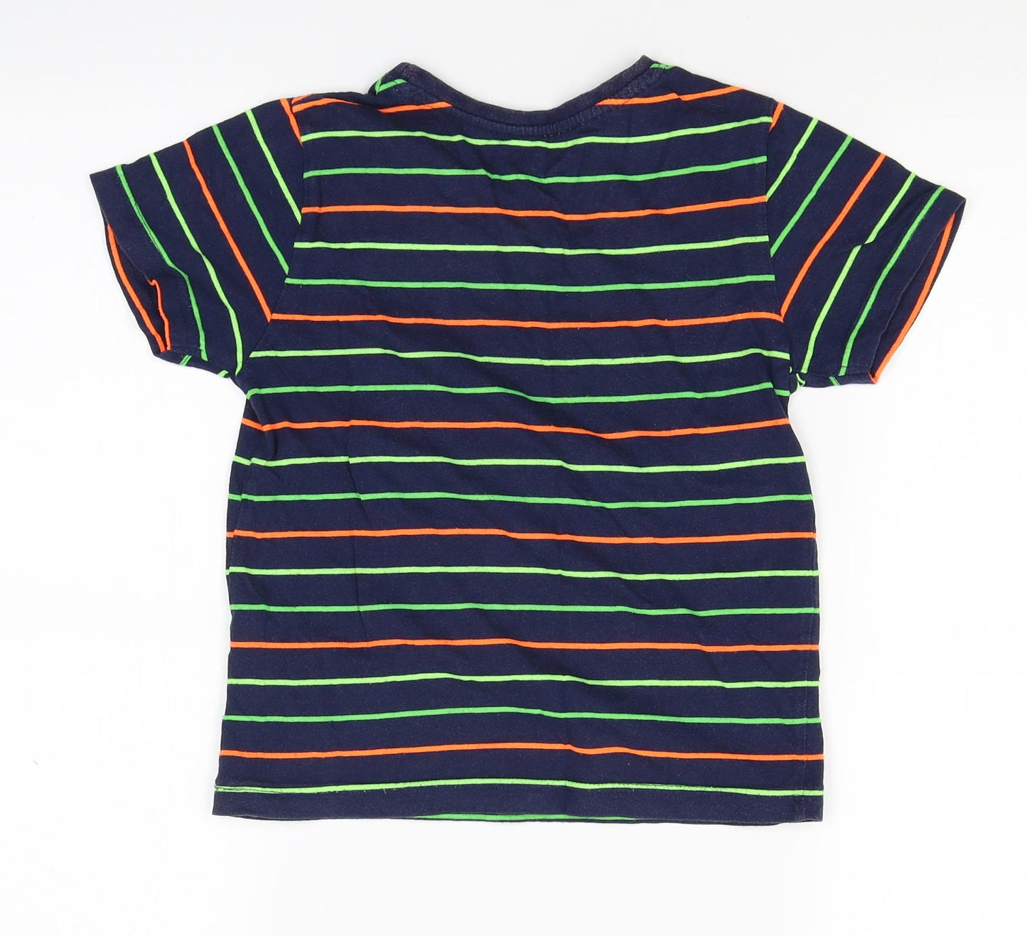 Primark Boys Blue Striped  Basic T-Shirt Size 6-7 Years