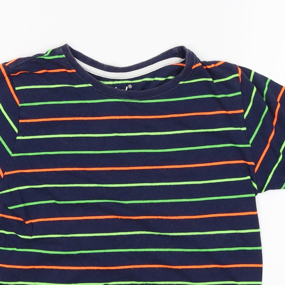Primark Boys Blue Striped  Basic T-Shirt Size 6-7 Years