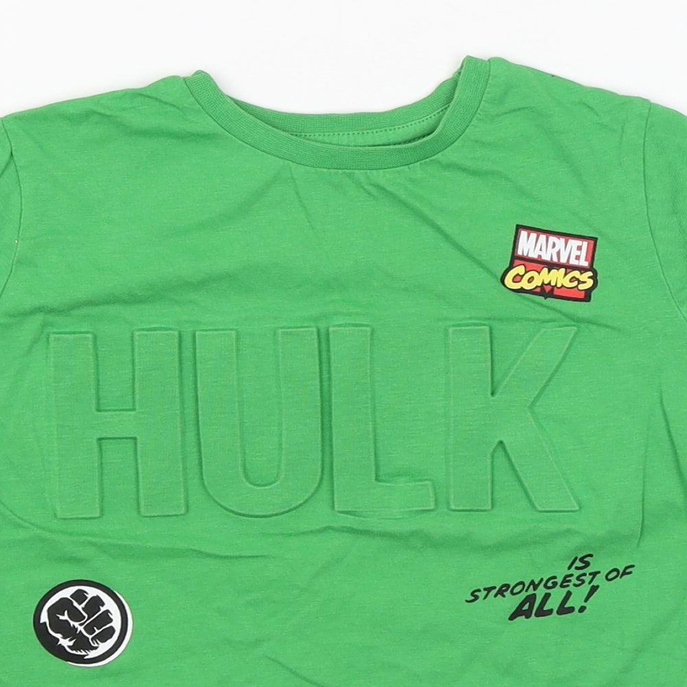 Primark Boys Green   Basic T-Shirt Size 5-6 Years  - HULK