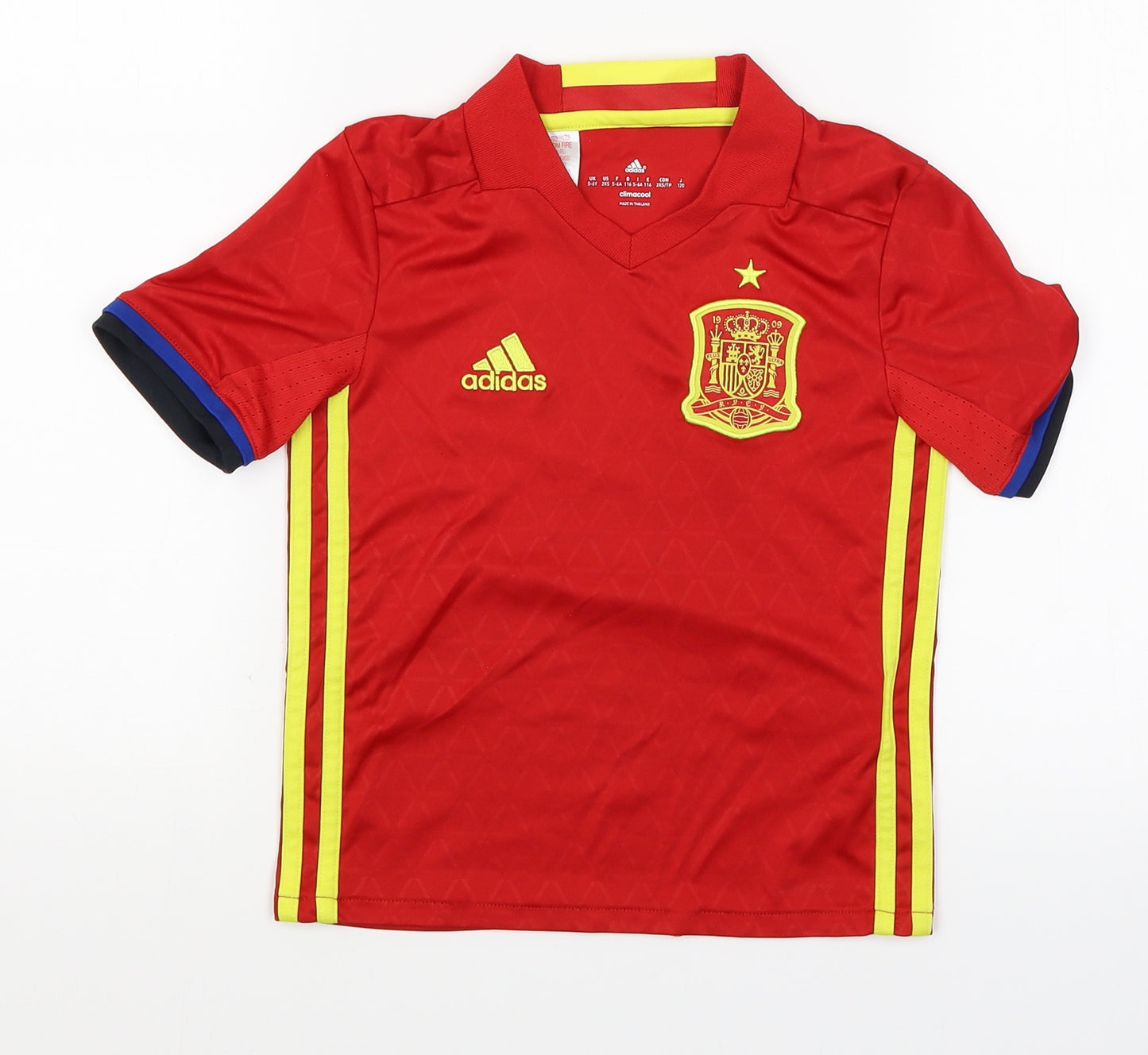 adidas Boys Red   Basic T-Shirt Size 5-6 Years  - spanish football