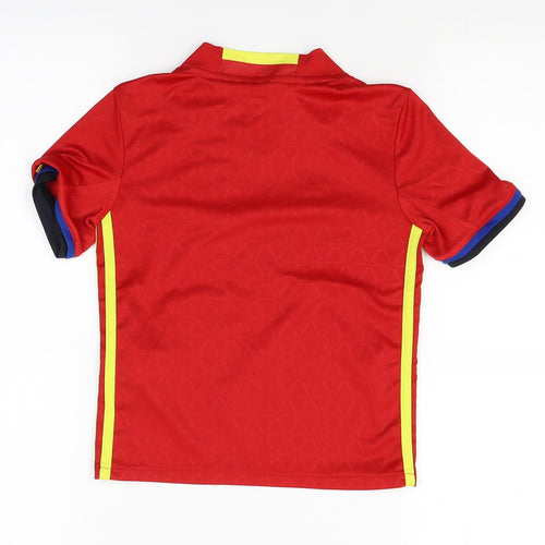 adidas Boys Red   Basic T-Shirt Size 5-6 Years  - spanish football