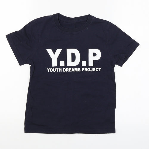 George Boys Blue   Basic T-Shirt Size 7-8 Years  - youth dreams project