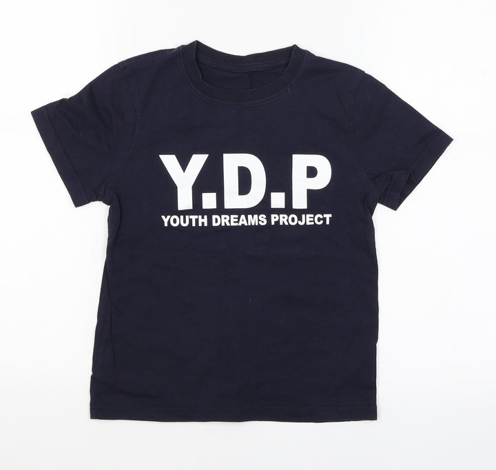 George Boys Blue   Basic T-Shirt Size 7-8 Years  - youth dreams project