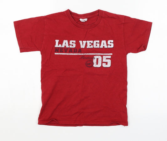 Front view of Delta boys’ red basic t-shirt, size 5-6, years - las vegas