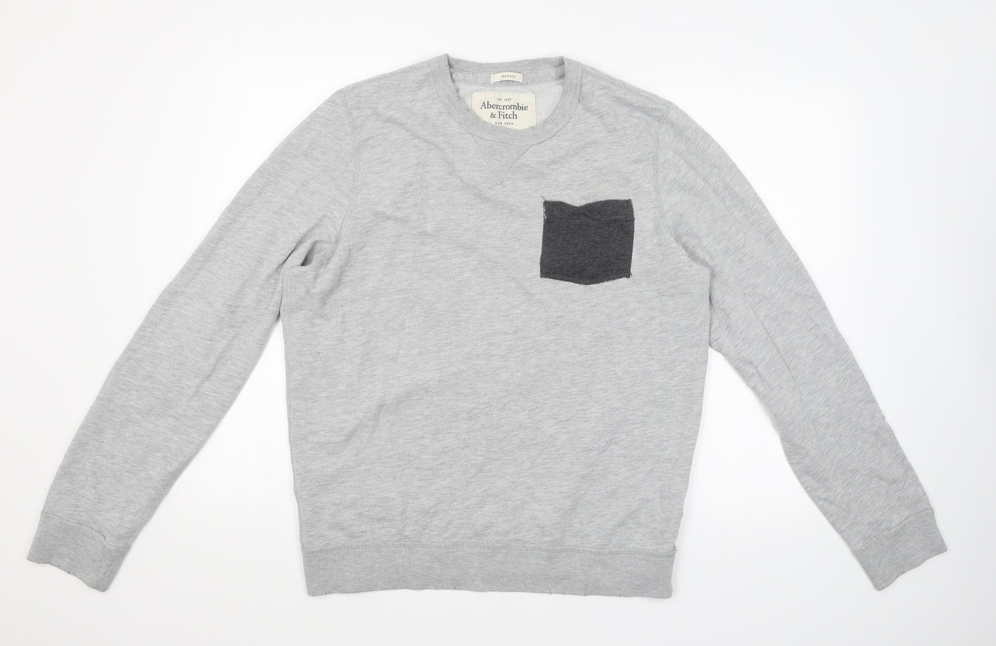 Abercrombie & Fitch Mens Grey  Knit Pullover Jumper Size L
