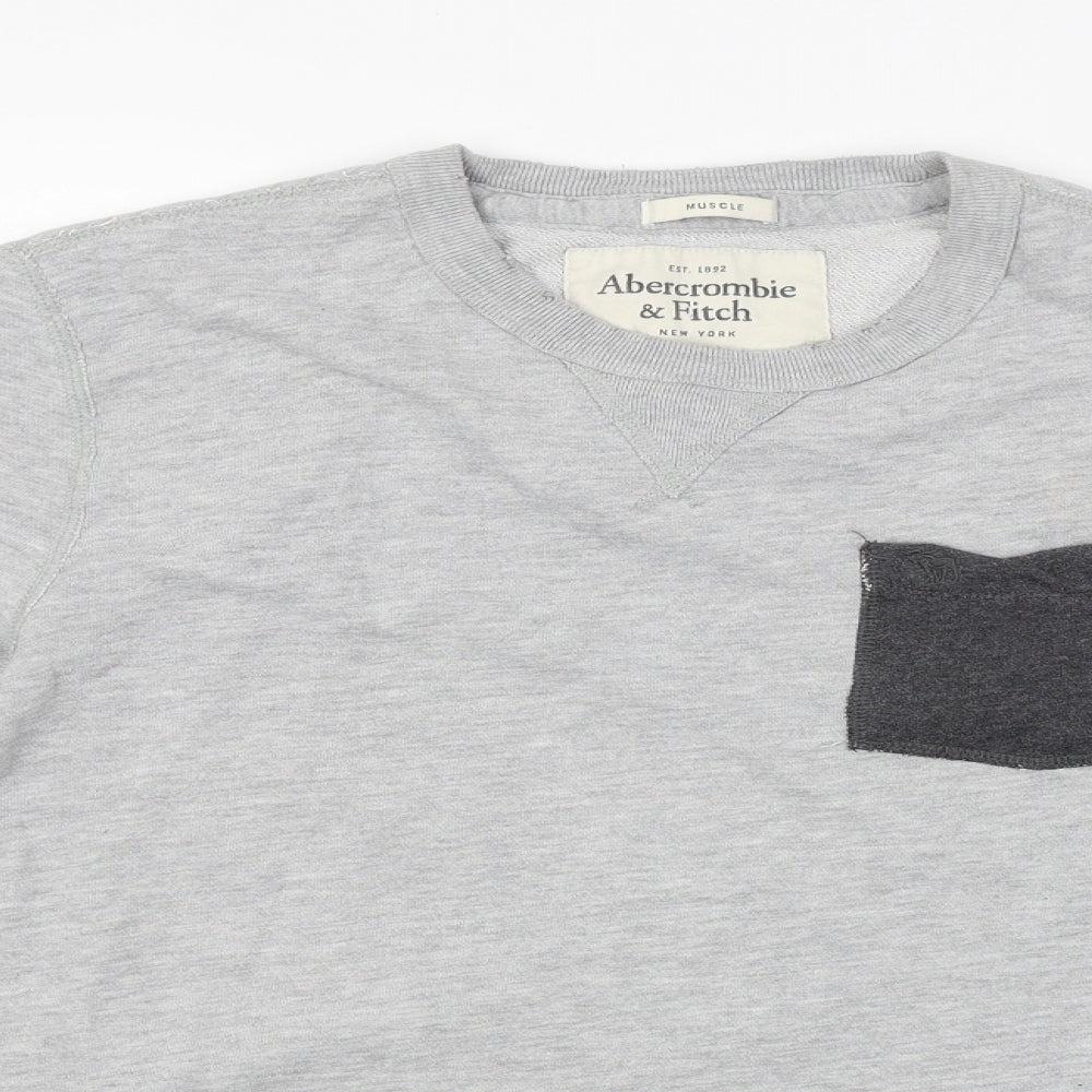 Abercrombie & Fitch Mens Grey  Knit Pullover Jumper Size L