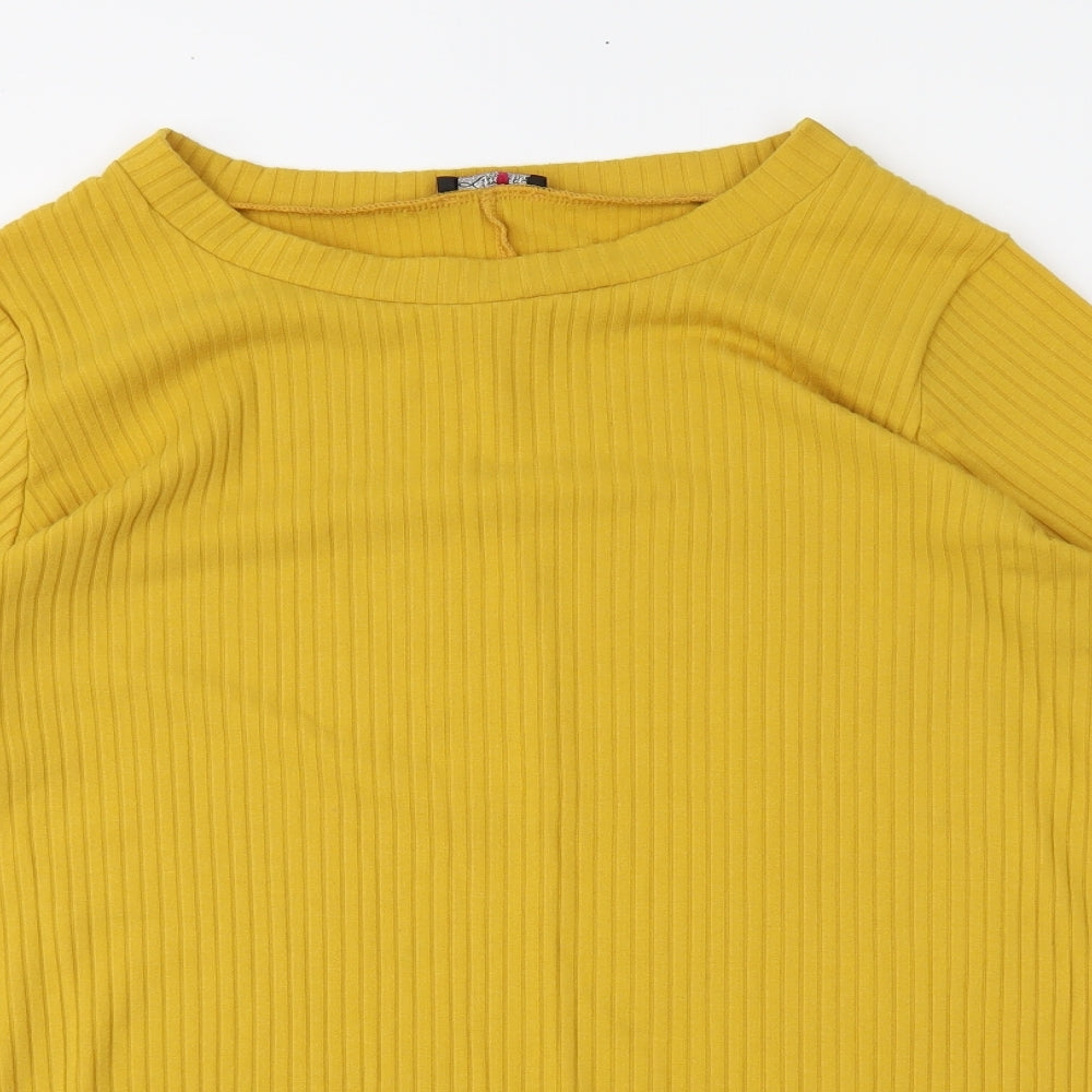 Yours Womens Yellow   Tunic T-Shirt Size 24