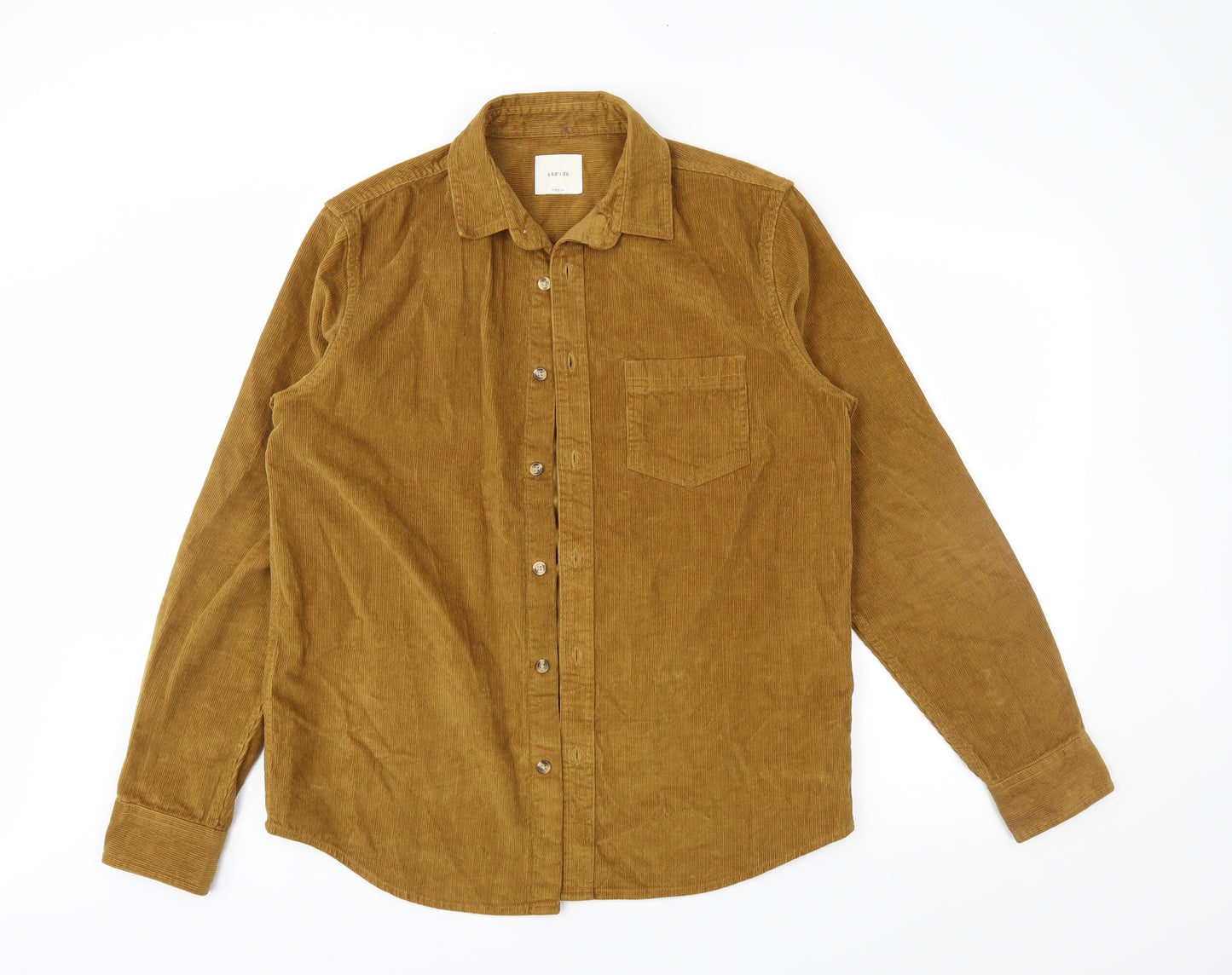 Skovde Mens Brown    Button-Up Size M
