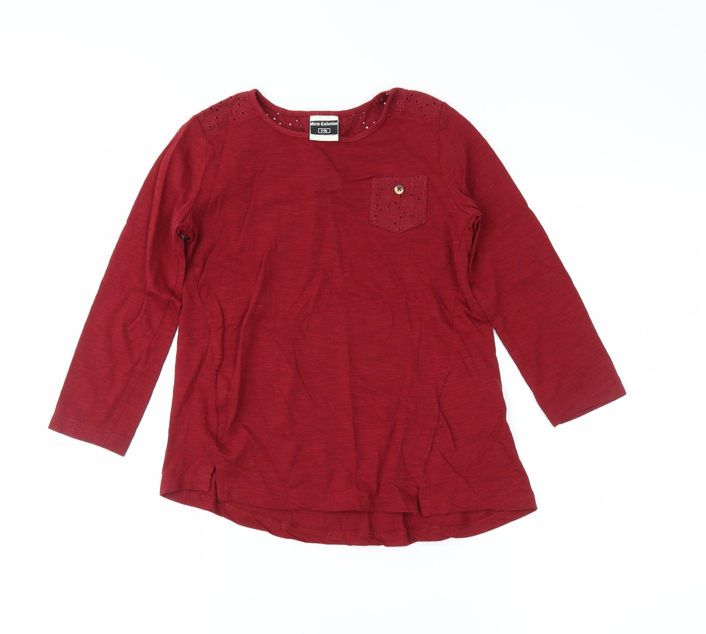 girls colllection Girls Red   Basic Casual Size 4-5 Years