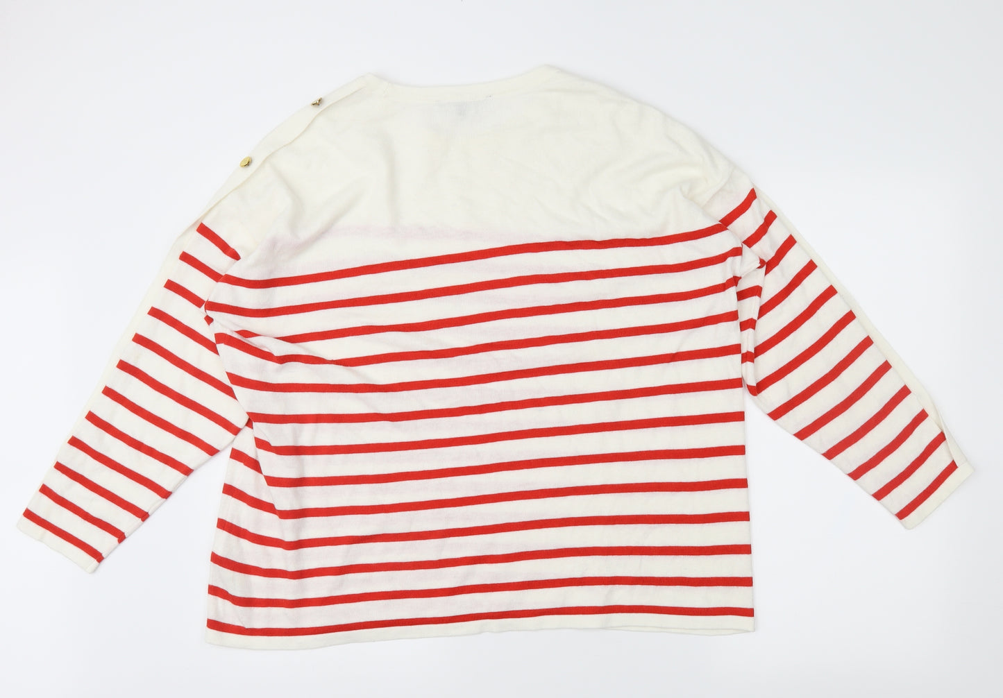 Bonmarché Womens Ivory Striped  Pullover Jumper Size 20