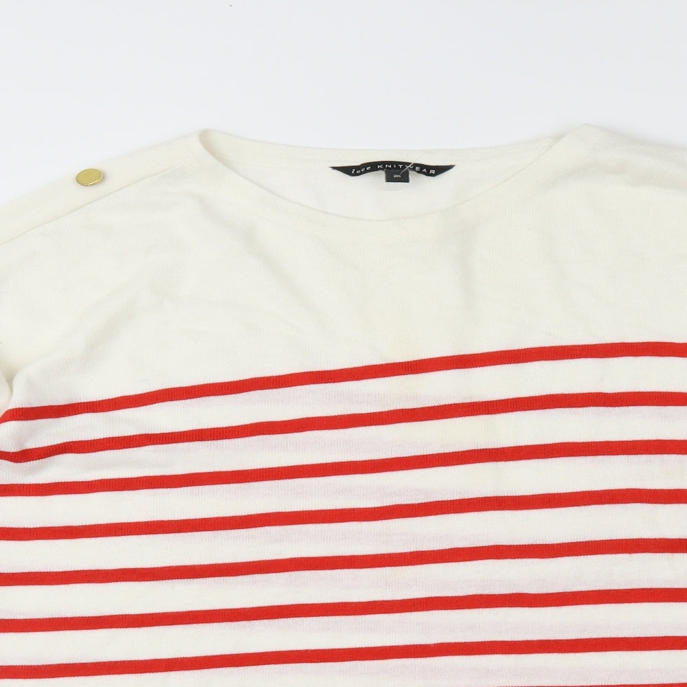 Bonmarché Womens Ivory Striped  Pullover Jumper Size 20