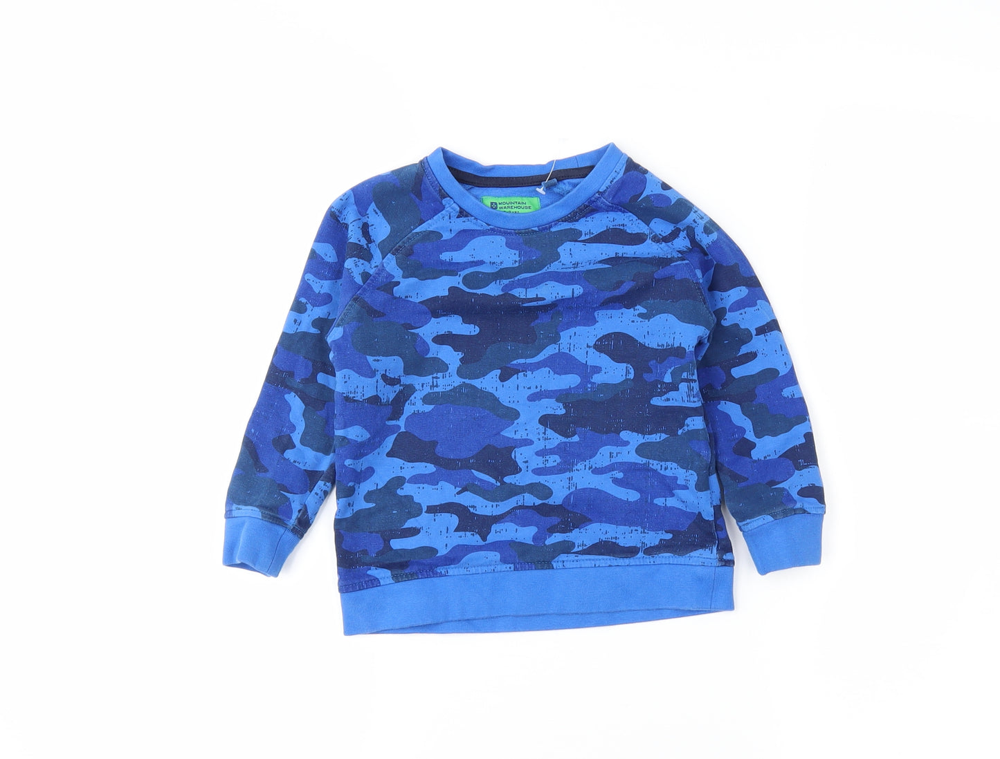 Mountain Warehouse Boys Blue Camouflage  Pullover Sweatshirt Size 2-3 Years
