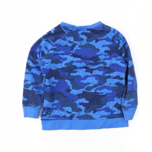 Mountain Warehouse Boys Blue Camouflage  Pullover Sweatshirt Size 2-3 Years