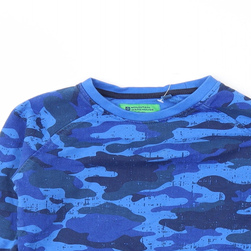 Mountain Warehouse Boys Blue Camouflage  Pullover Sweatshirt Size 2-3 Years
