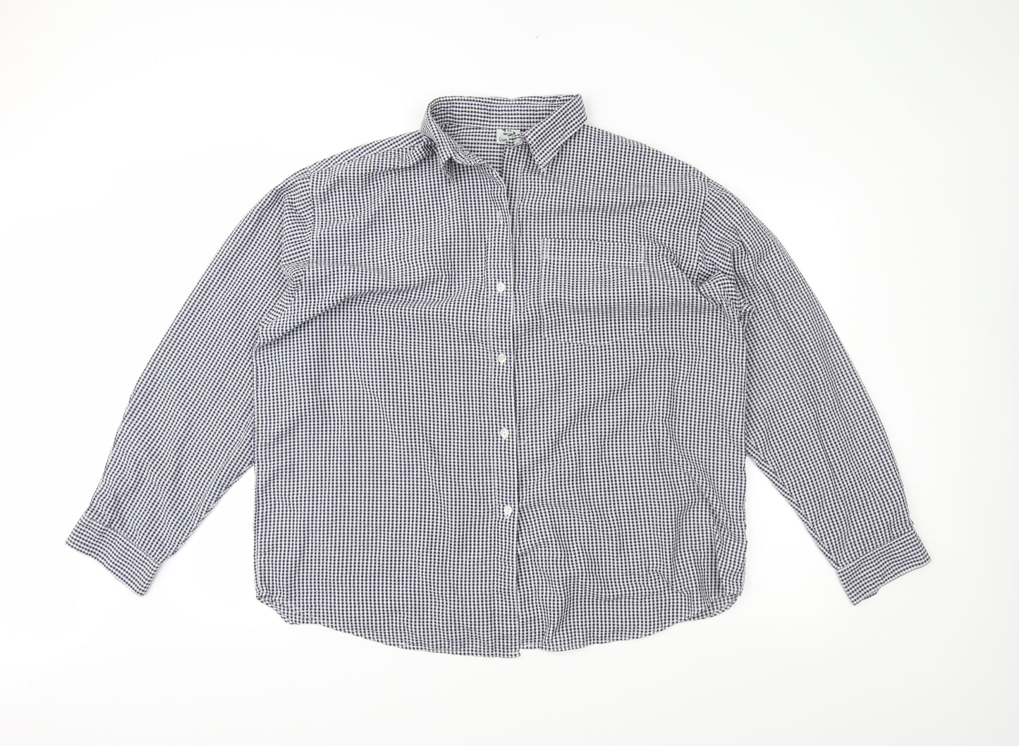 Grenouille Mens Blue Gingham   Dress Shirt Size XL