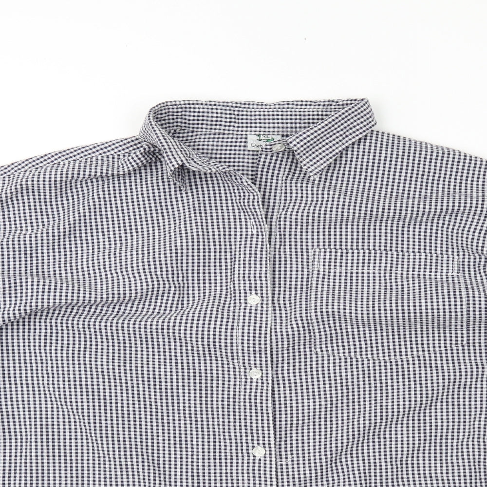 Grenouille Mens Blue Gingham   Dress Shirt Size XL