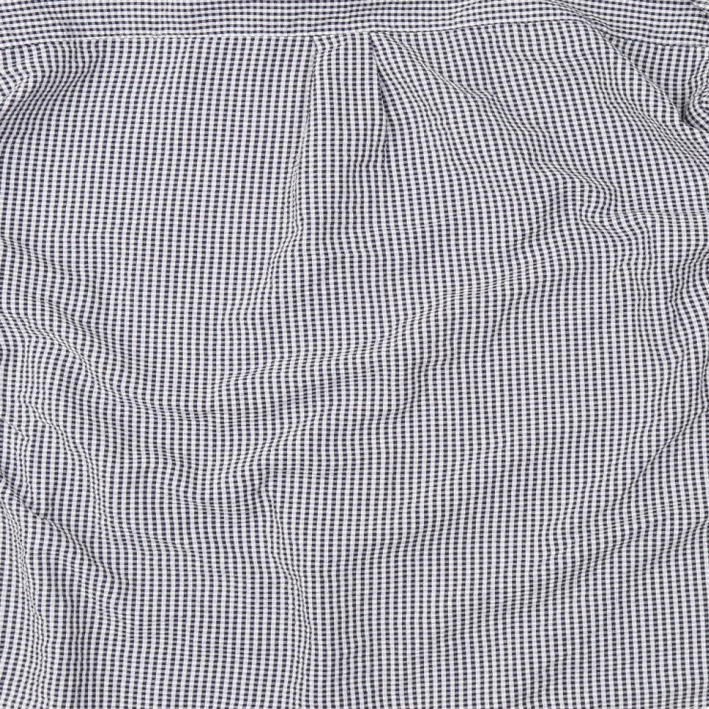 Grenouille Mens Blue Gingham   Dress Shirt Size XL