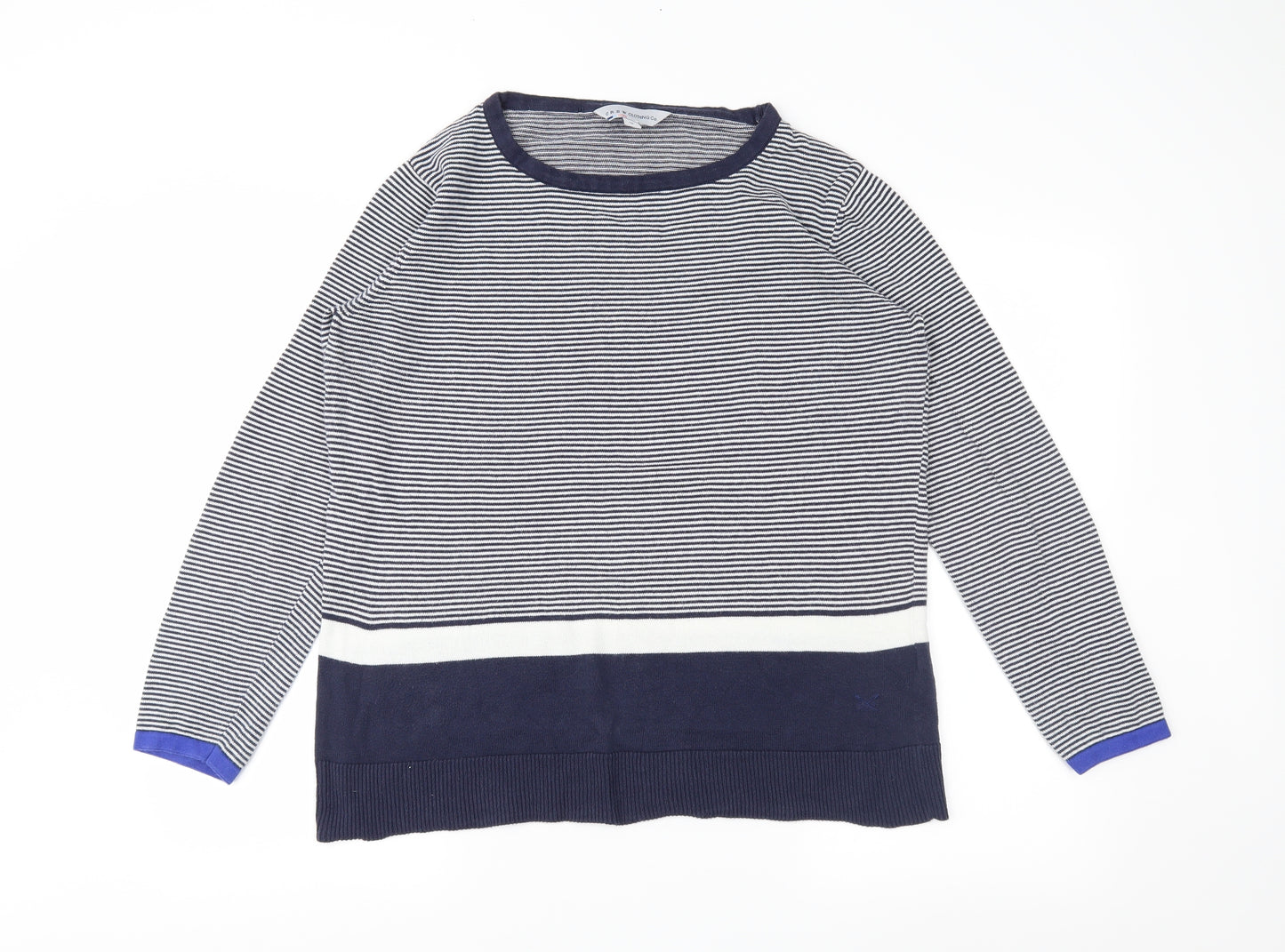 Crew Clothing Womens Blue Striped  Tunic Jumper Size 18