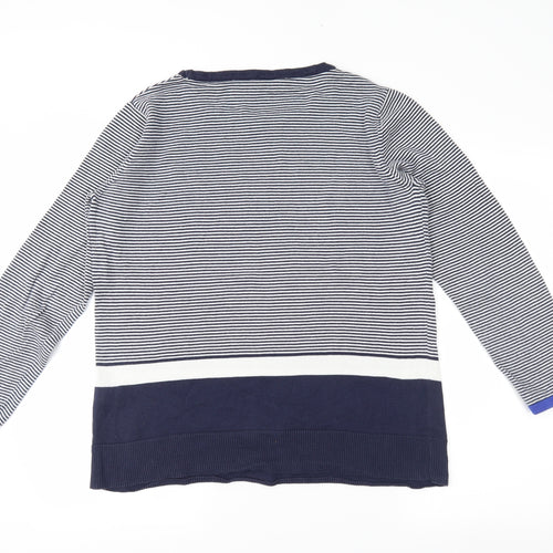 Crew Clothing Womens Blue Striped  Tunic Jumper Size 18